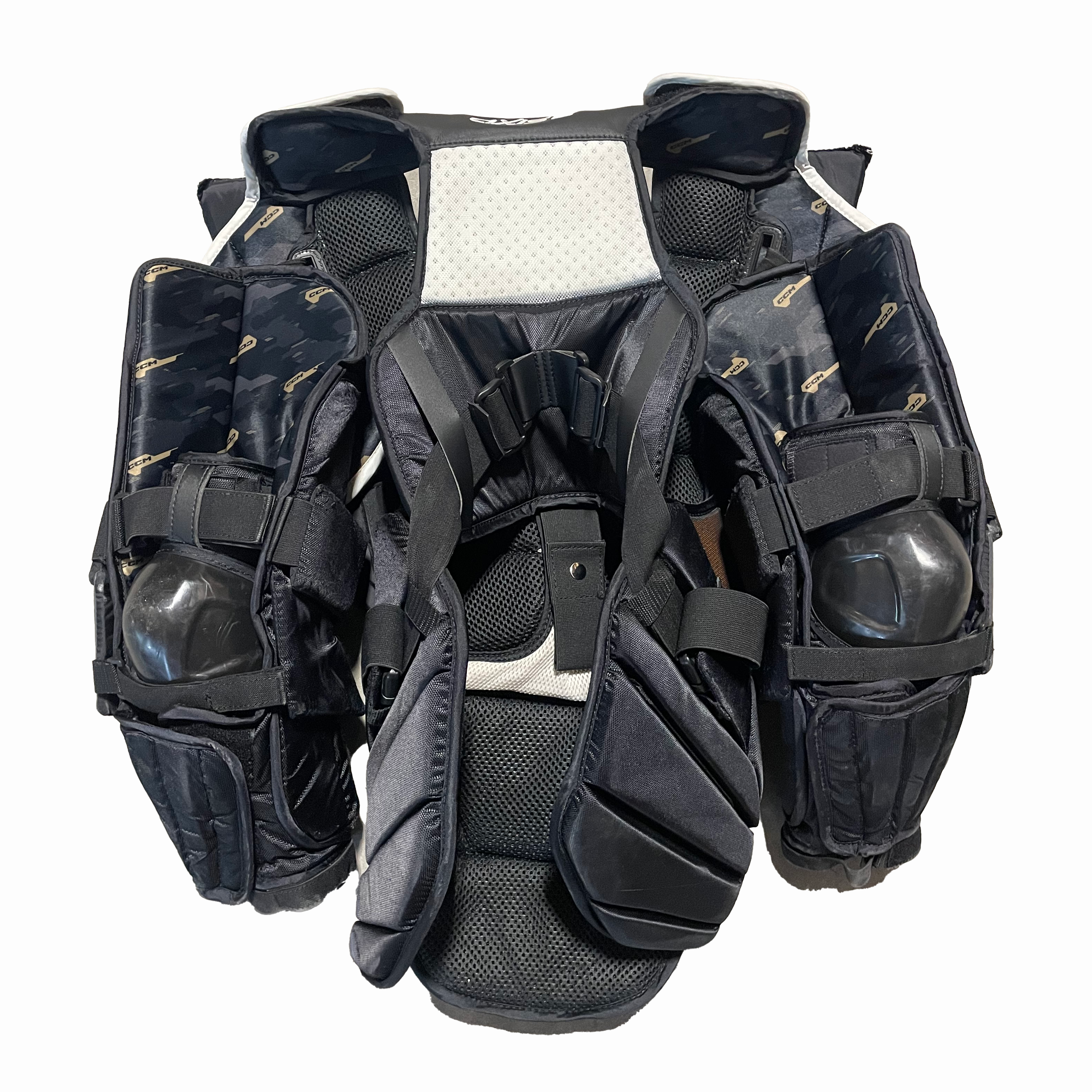 CCM Axis 2 - Plastron de gardien de but Pro Stock d'occasion (noir/blanc) n° 2